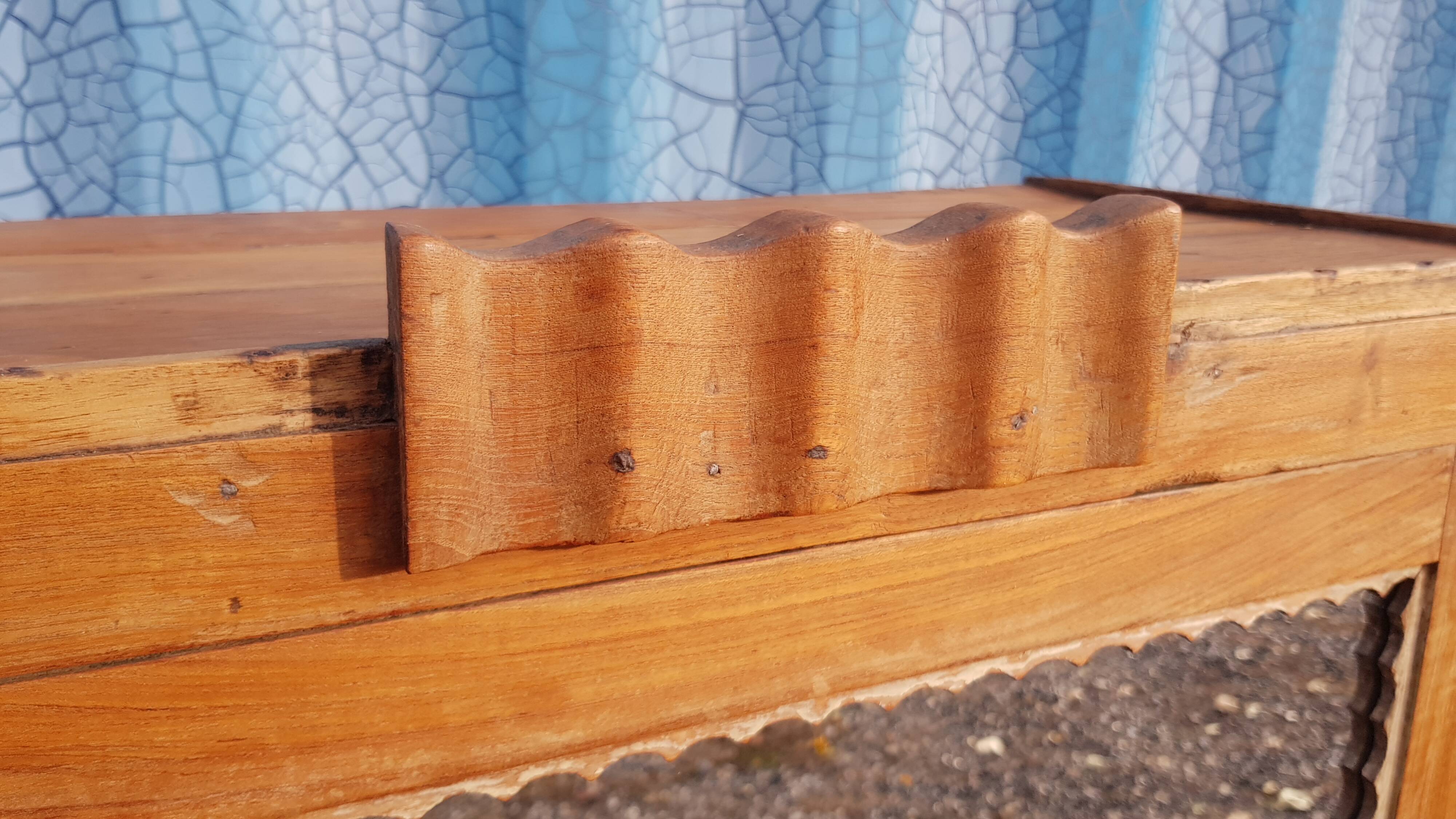 Old Art Deco radio cabinet in Burmese teak