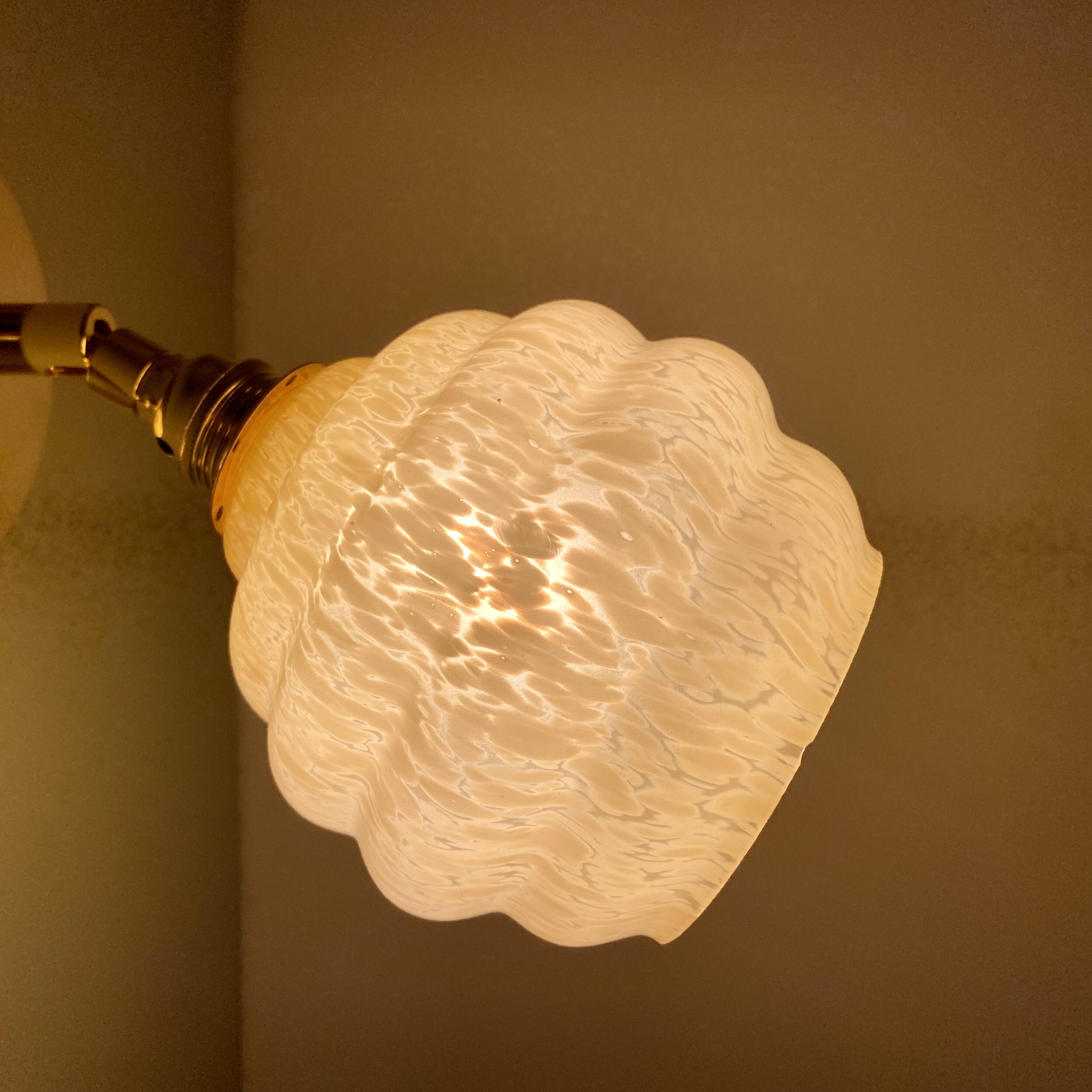 Vintage tulip wall lamp in yellow Clichy glass