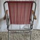 Vintage folding chair in metal and bayadère canvas - 1960s