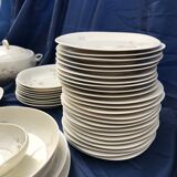Vintage service porcelain Limoges 37 pieces france limoges unic beige gray gold