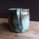 Handcrafted enameled terracotta pitcher signed