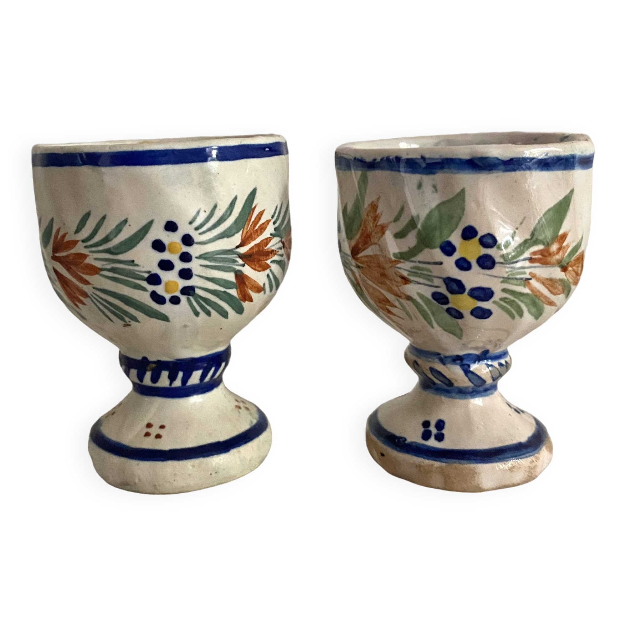 Old Quimper Henriot egg cups