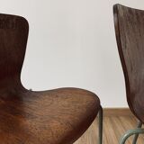 Pair of 3107 chairs - wood & metal