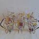 Set de 6 verres vintages dans leur panier