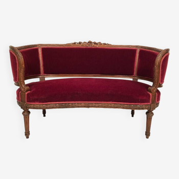 Small Louis XVI style basket sofa
