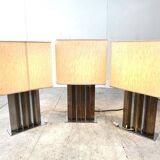 Brass and chrome table lamps, 1970s - set of 3