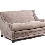Rectangular sofa in gray velvet. 1990s. LS60311509A
