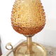 Lampe vintage ambrée pointe de diamant montée sur bougeoir