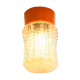Built-in glass dome and vintage round orange base from the 70s