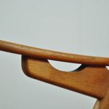 Classic Danish vintage scissor armchair by Arne Hovmand Olsen in OAK, 1960