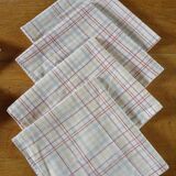 6 antique checkered napkins