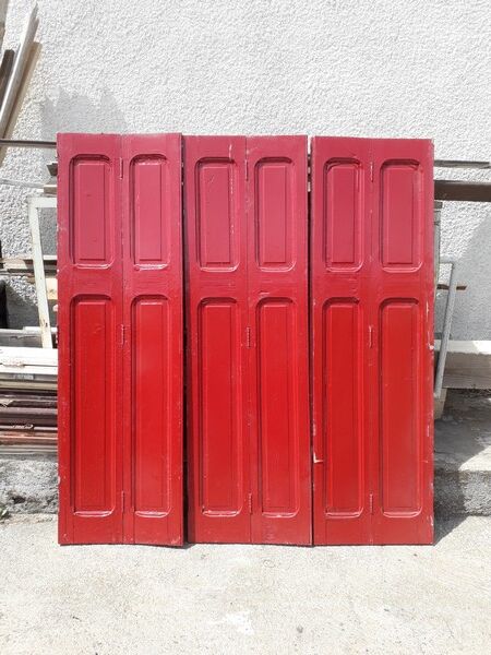 Lot shutters / doors / 6 elements solid wood patinated ep 1940 - 181 cm