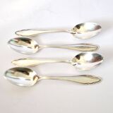 DEETJEN set of 4 silver-plated dessert spoons with a modernist scalloped design.
