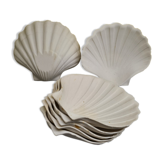 Old biscuit porcelain shells, early XXth century