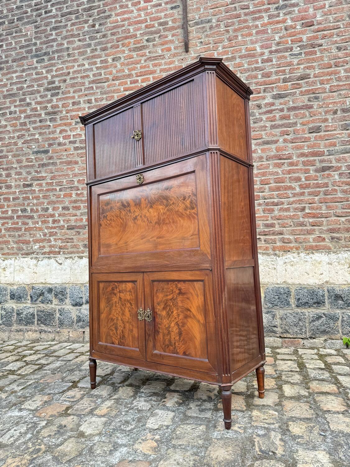 Mahogany Guillotine Secretary Louis XVI XVIII Eme Century