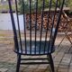 Rocking-chair vintage 50s in black lacquered wood