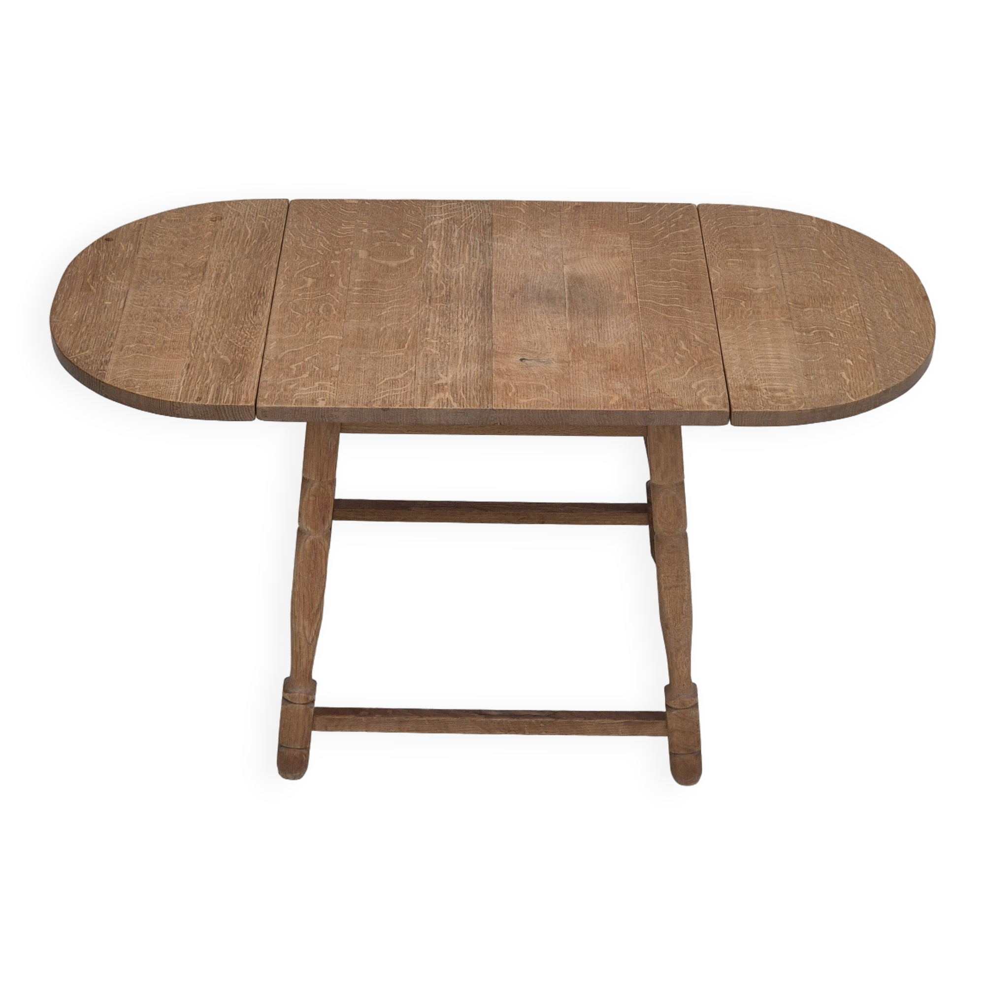 1970s, Danish foldable side table, solid oak wood, original condition.