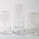 3 vases en verre transparent, Suède années 2000