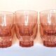 6 pink glass water glasses