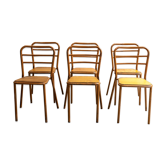 Série de six chaises bistrot métalliques 1950’