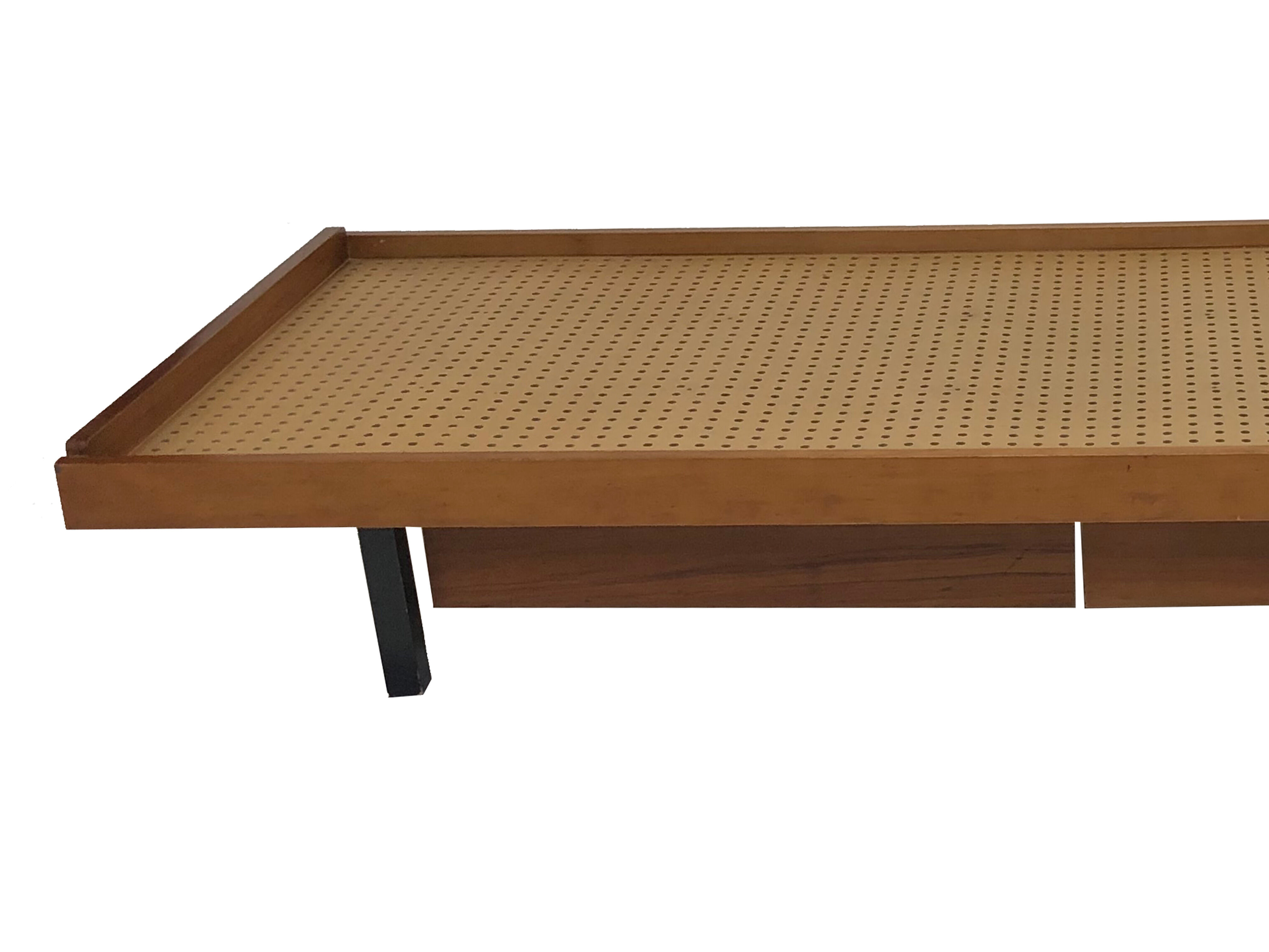 Vintage wooden bed with drawers, Netherlands, 1960