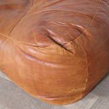 Croissant Sofa in Cognac Leather by Raphael Raffel for Honore Paris, 1970s