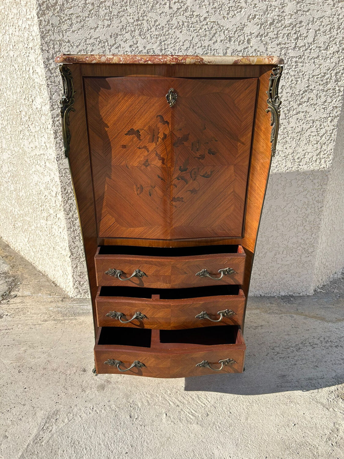 Curved rosewood secretary