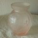 Glass vase press mold pink floral art deco decor
