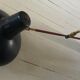Adjustable wall lamp in black lacquered iron and brass, Italy, circa 1950