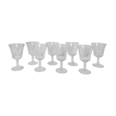 70's chiseled glass foot glasses
