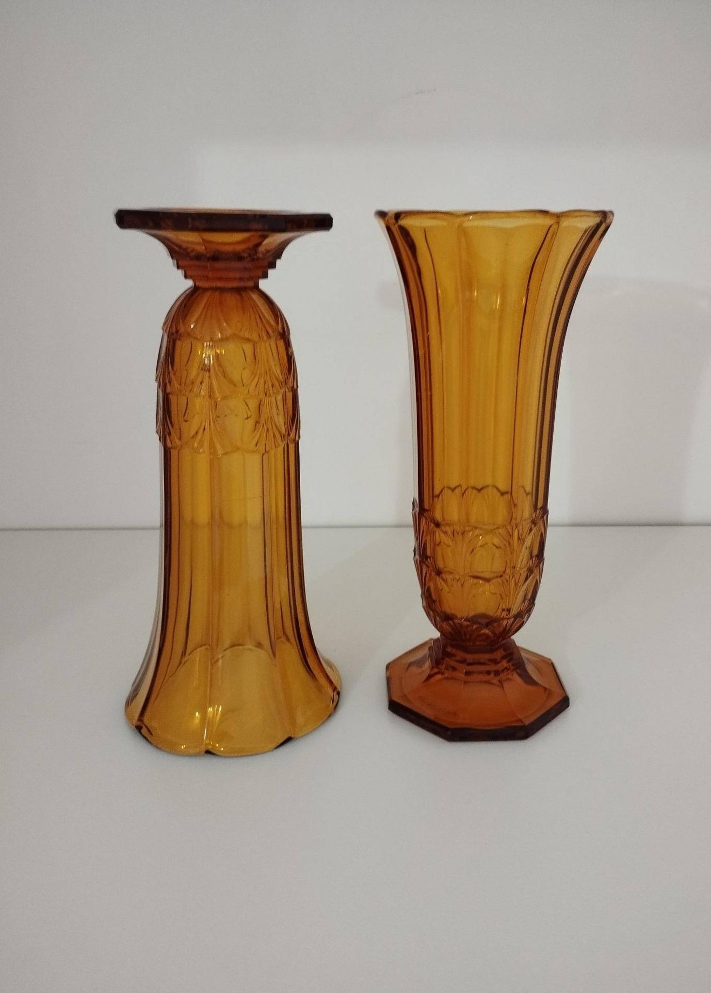 Pair of Art Deco vases, Val-Saint-Lambert crystal, 1930