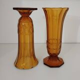 Art Deco vase pair, Val-Saint-Lambert crystal 1930