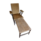 Braided rattan chaise longue 1920-30