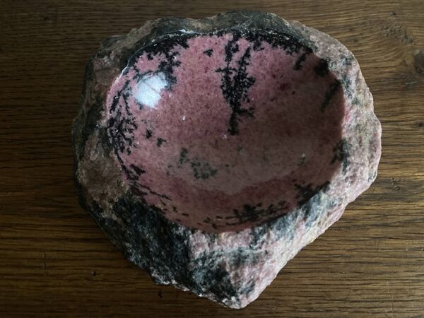 Vide poche de marbre rose brut 1970