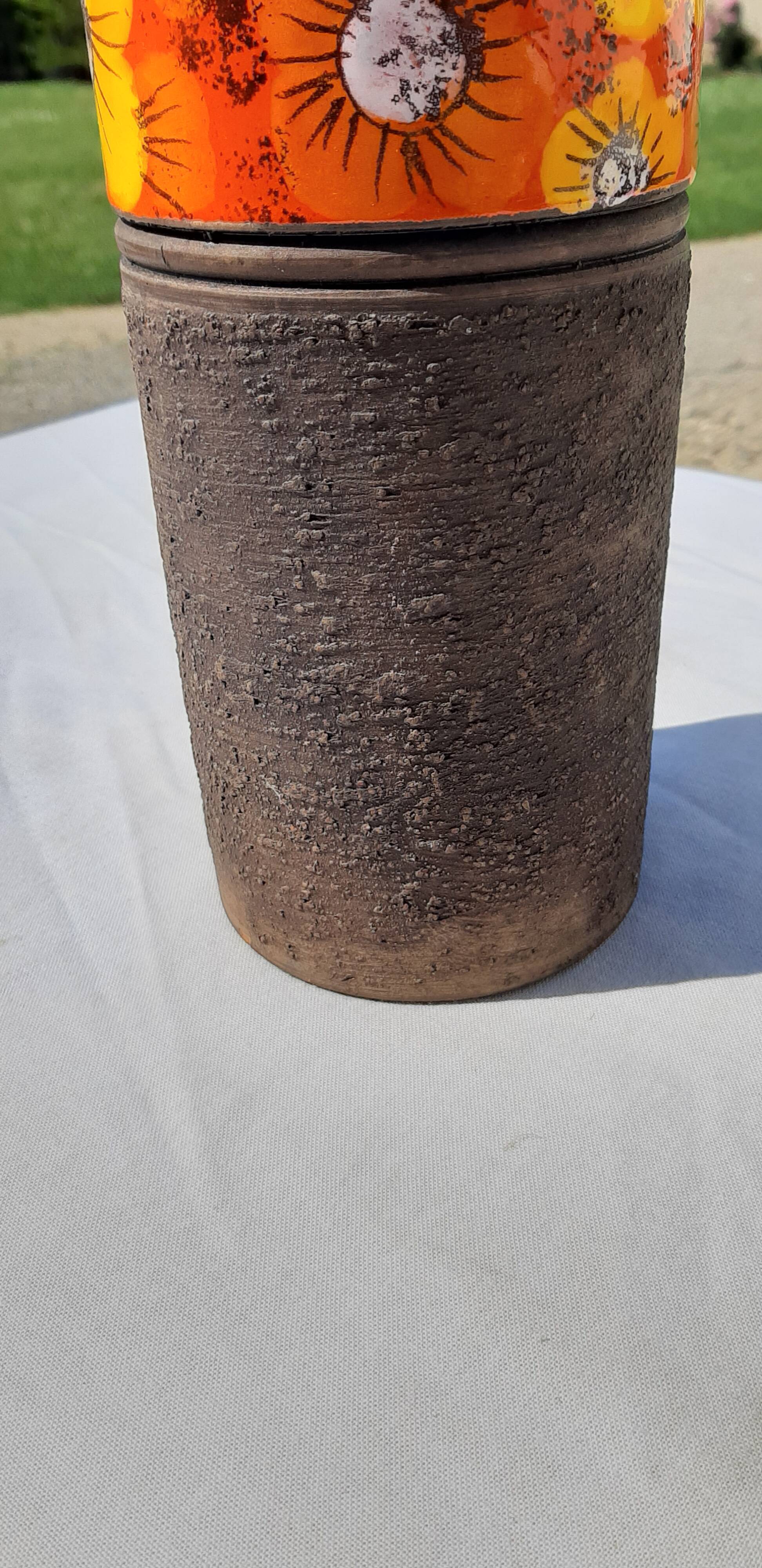 Vintage Vase Enamelled Sandstone of Scandinavian Style