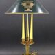 Bronze Bouillotte Lamp in Empire Style with Metal Shade