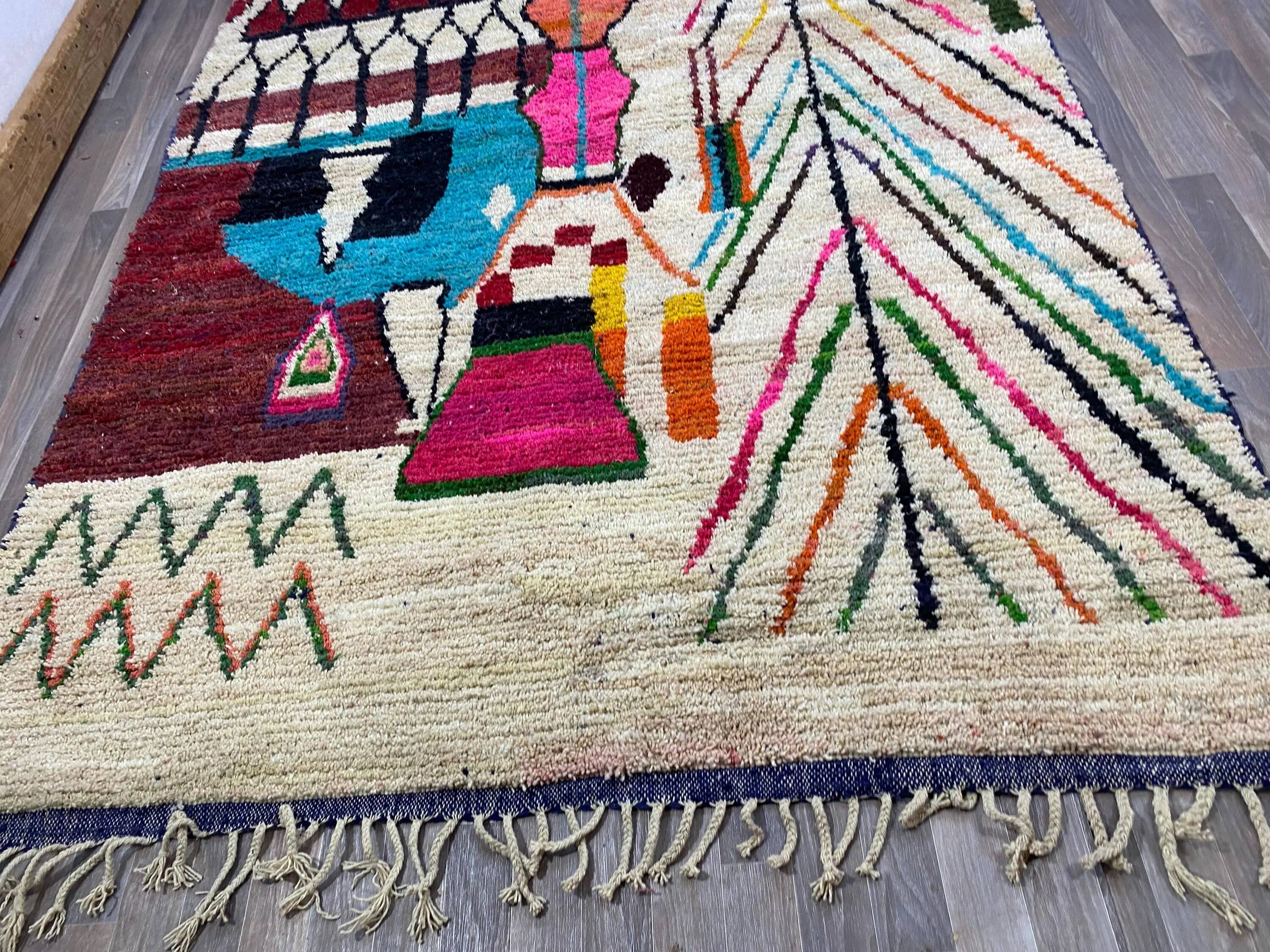 Large Berber wool rug 3x2 m