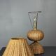 Midcentury rattan wicker mushroom table lamp, 1950s