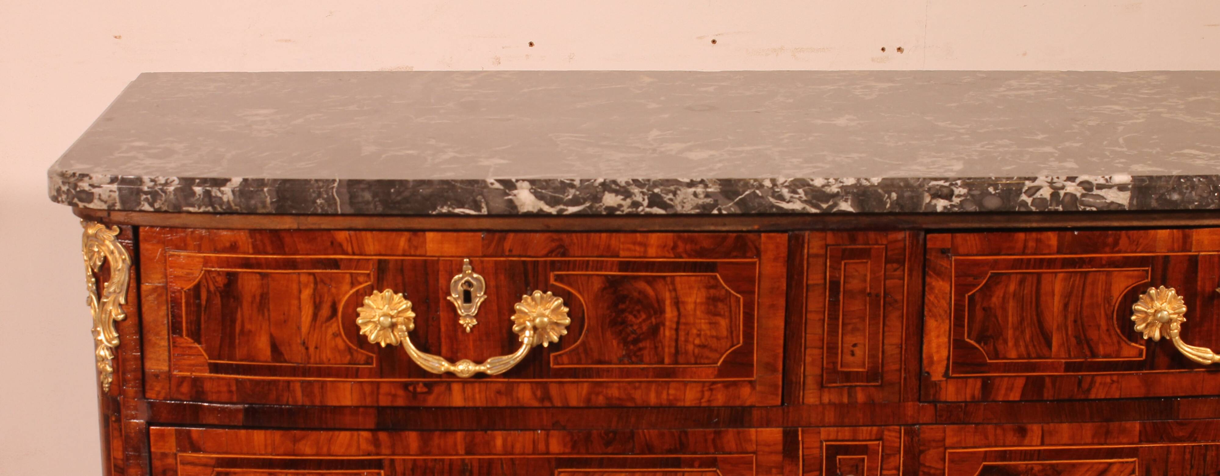 Dauphiné commode from the Louis XIV period in olive wood marquetry.