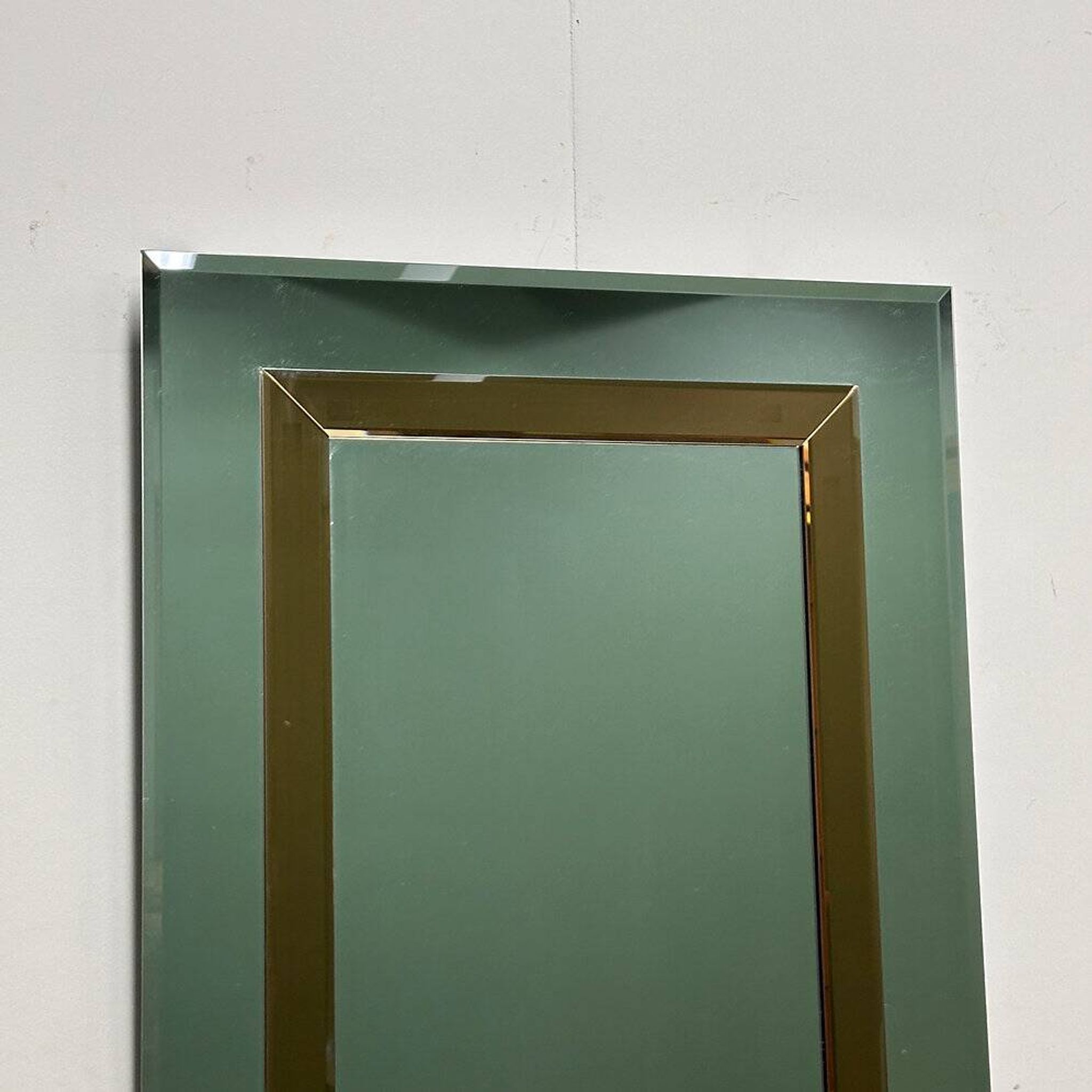 Large German beveled mirror with bronze-tinted border by Schöninger, 1980s