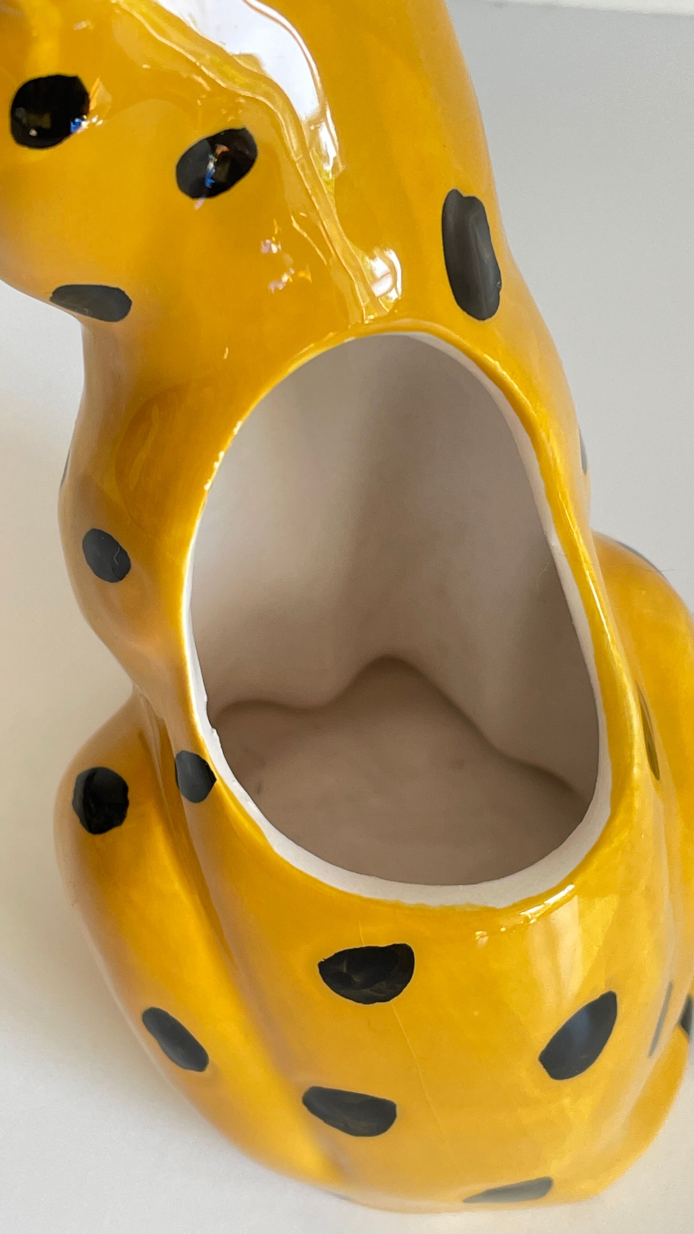 Pot leopard ceramic cache vintage