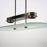 Lumi Milano Mid-Century Chandelier in Brass and Glass – Italy, 1970s