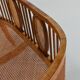 Vintage caned basket bench, 1950s