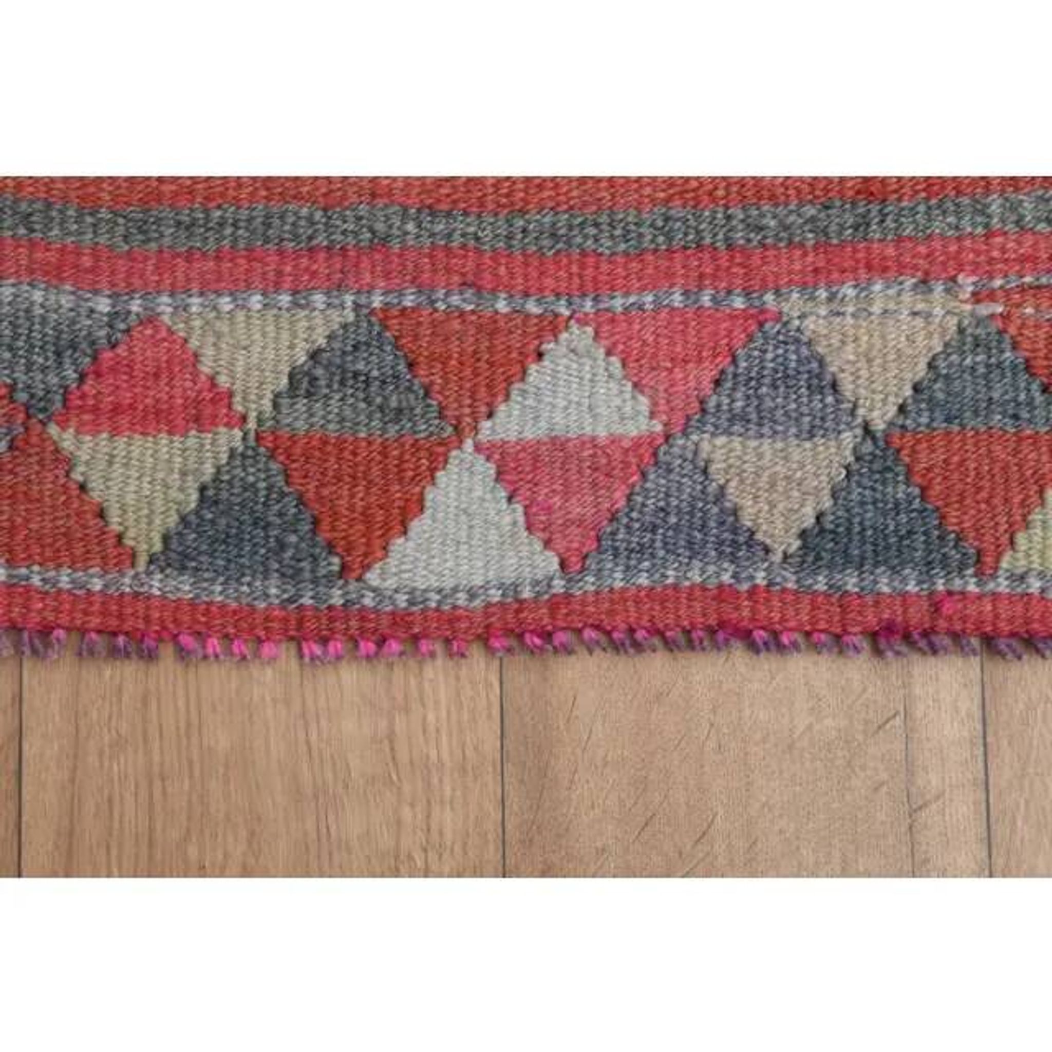 1970s Vintage Turkish Oushak Handmade Wool Cotton Pink Runner Rug 82x304