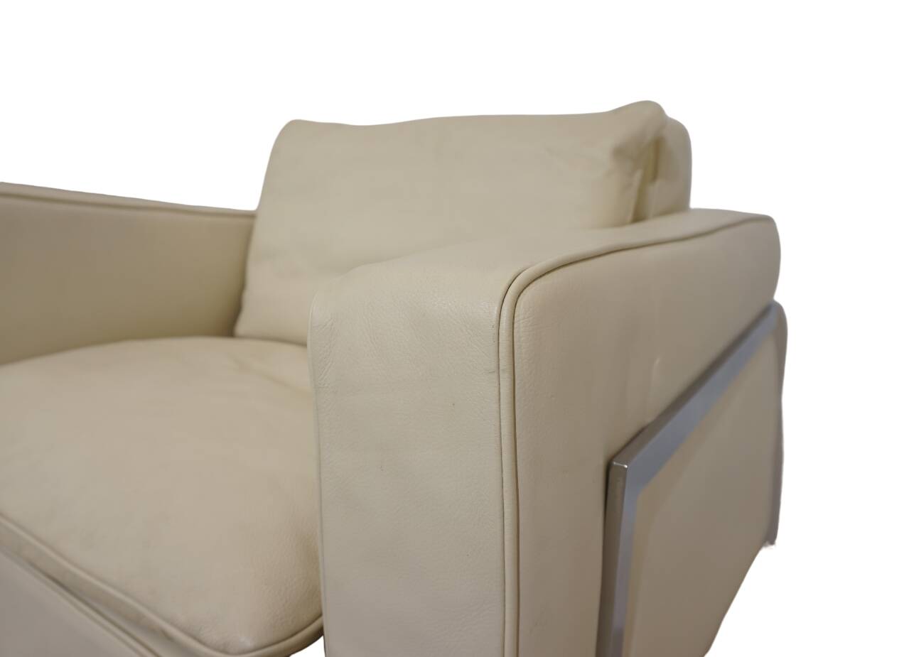 Fauteuil en cuir Robert Haussmann RH 302 pour De Sede/Hans Kaufeld