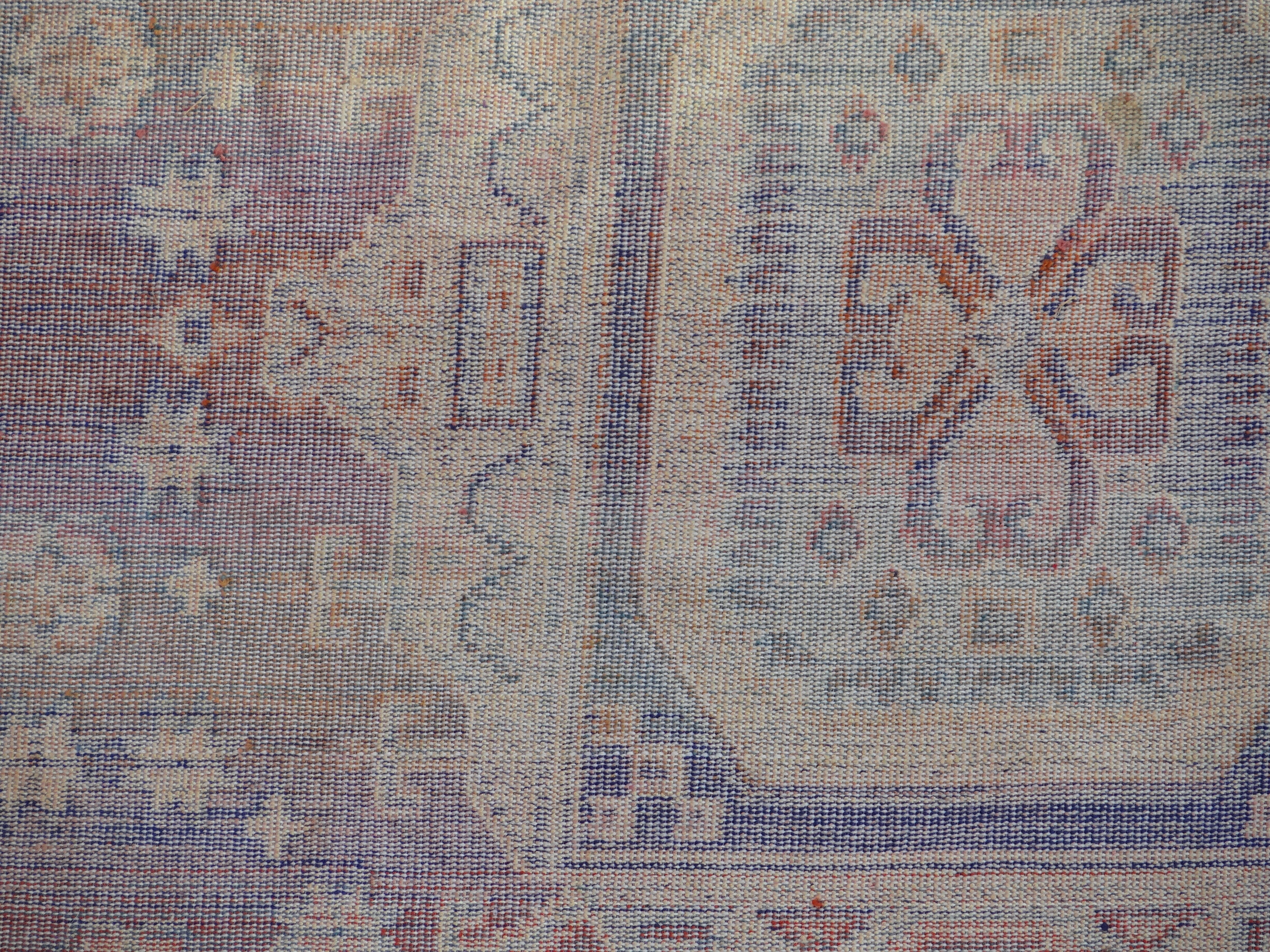 Kazak rug 180x150 cm vintage handmade oriental patterns ochre and burgundy