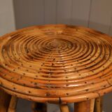 Tabouret rotin vintage 1960
