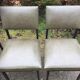 8 chaises vintage en skaï vert bouteille et piétement en tube carré métallique