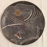Large flat plate, signed unique piece, by Bernard Buffat