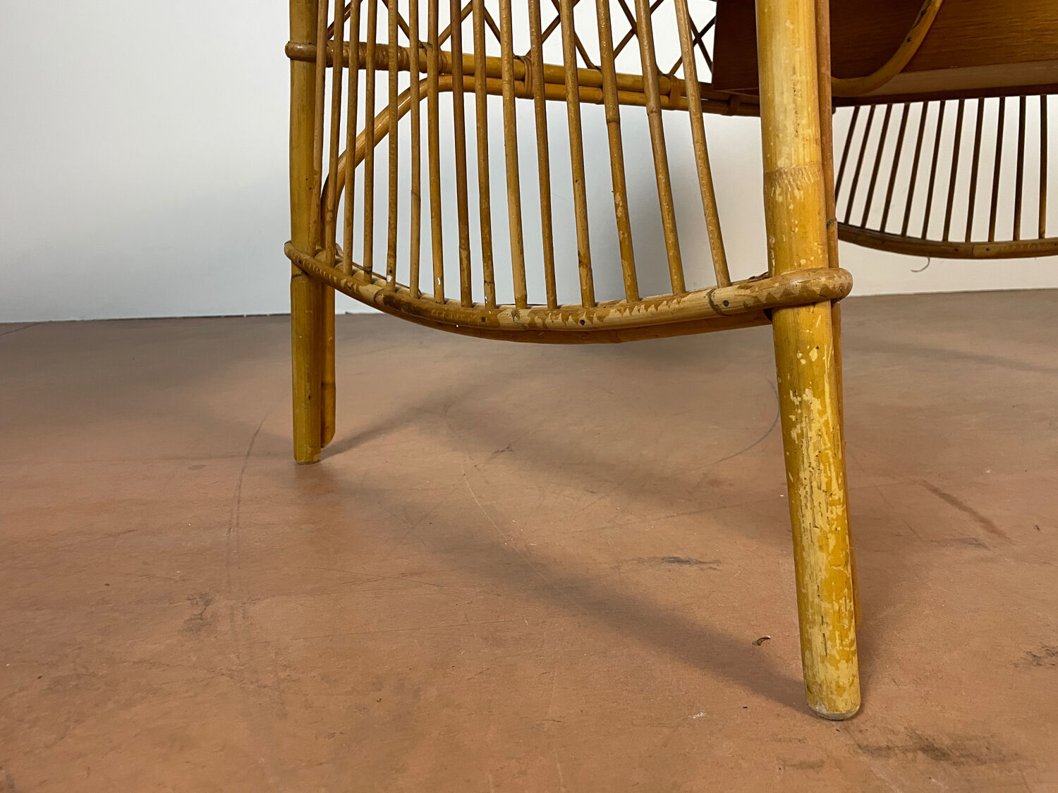 Vintage desk in bamboo and rattan